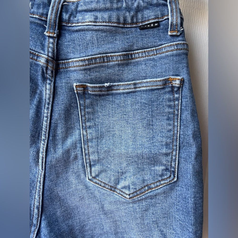 Risen Denim Shorts Medium Distressed Raw Hem High Rise Cutoff Jean Shorts RDS133 - Picture 7 of 9